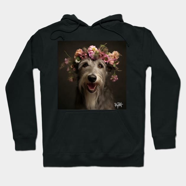 Irish Wolfhound Floral Princess Hoodie by patfish